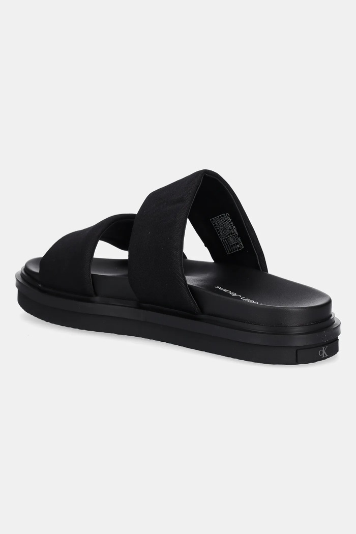 Boty Pantofle Calvin Klein Jeans FLAT MOLDED DBL BAR SANDAL CV YM0YM01222 černá
