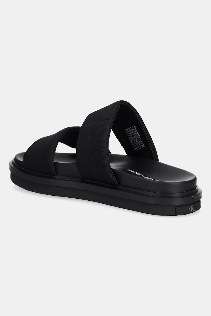 Boty Pantofle Calvin Klein Jeans FLAT MOLDED DBL BAR SANDAL CV YM0YM01222 černá