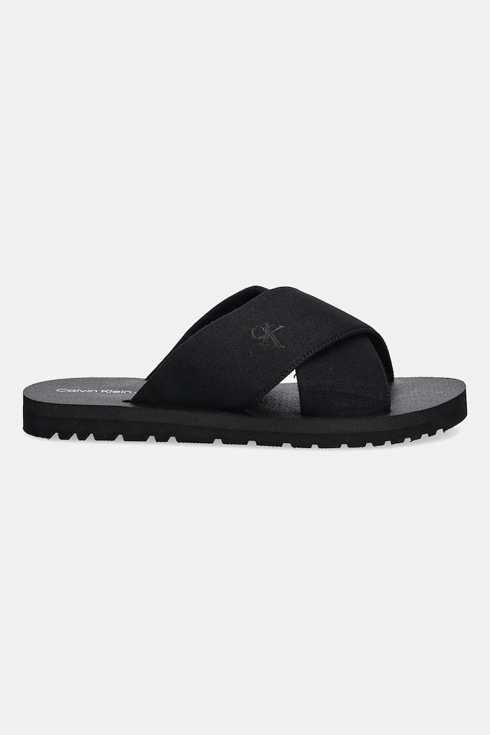 Calvin Klein Jeans papuci CROSS SANDAL CRXS TX YM0YM01223 negru SS25