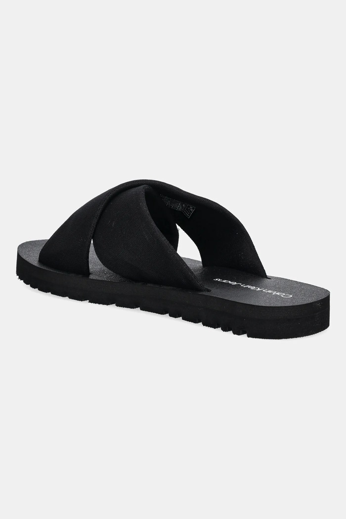 Încălțăminte Calvin Klein Jeans papuci CROSS SANDAL CRXS TX YM0YM01223 negru