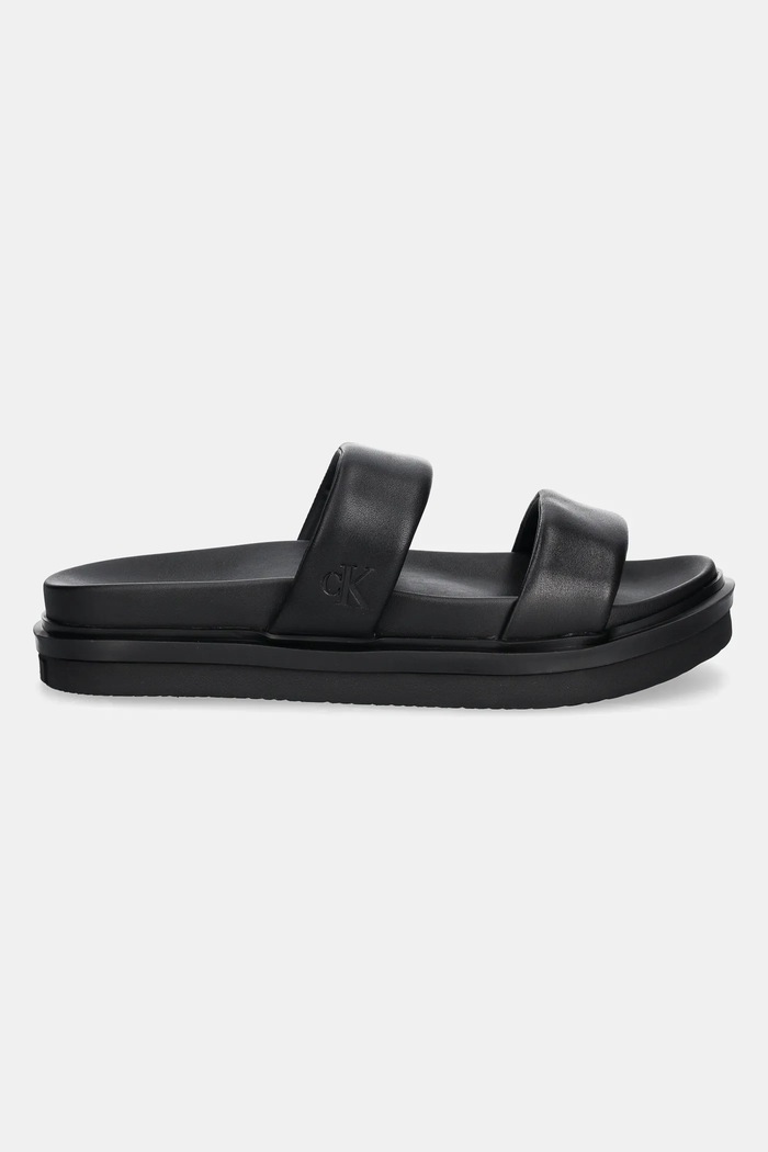 Чехли Calvin Klein Jeans FLAT MOLDED DOUBLEBAR SANDAL LTH YM0YM01226 черен SS25
