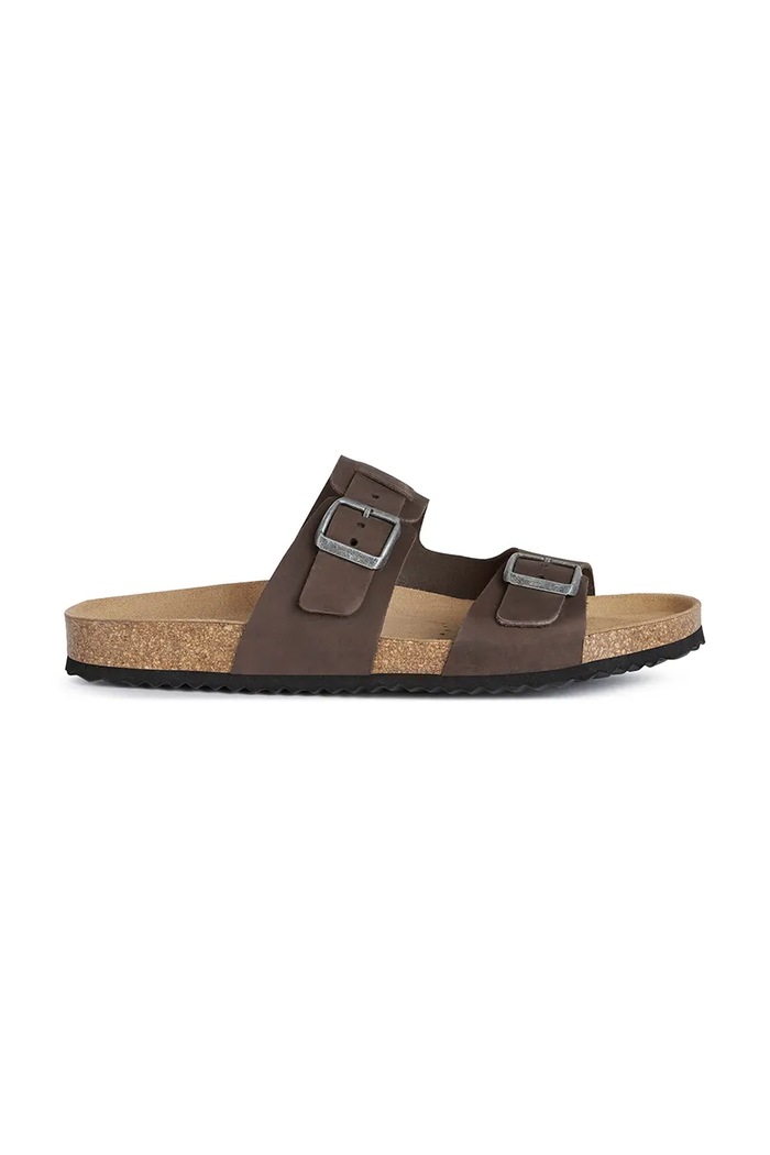 Nubukové šľapky Geox U SANDAL GHITA hnedá U159VB.00032.C6024