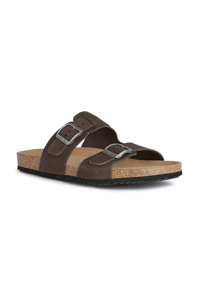 Nubukové šľapky Geox U SANDAL GHITA U159VB.00032.C6024 hnedá SS26