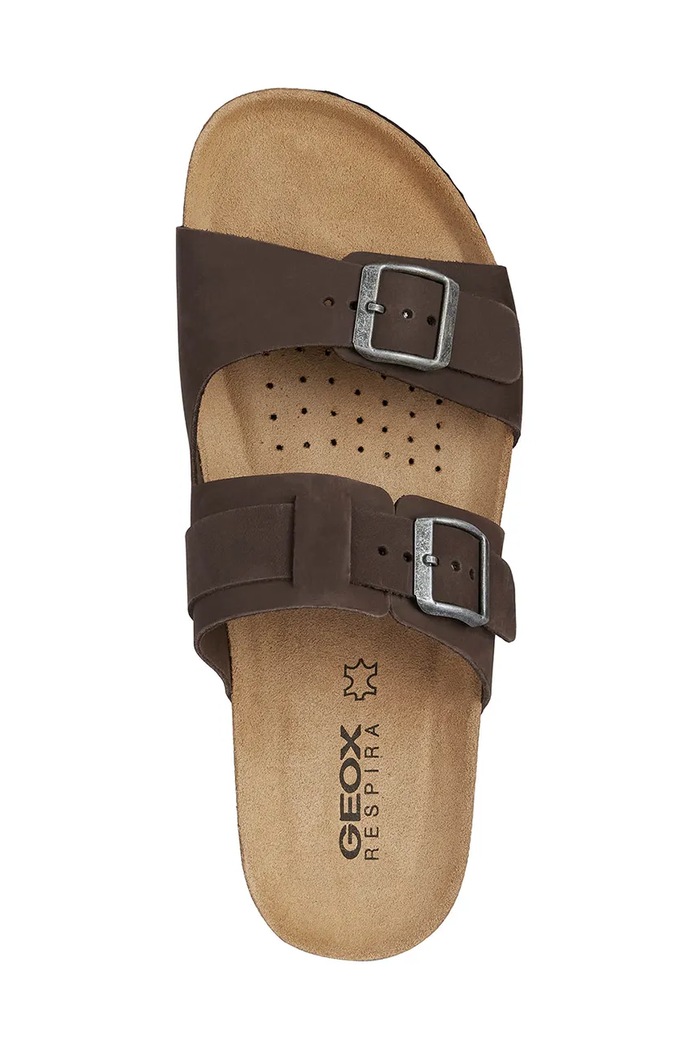 Nubukové šľapky Geox U SANDAL GHITA U159VB.00032.C6024 hnedá