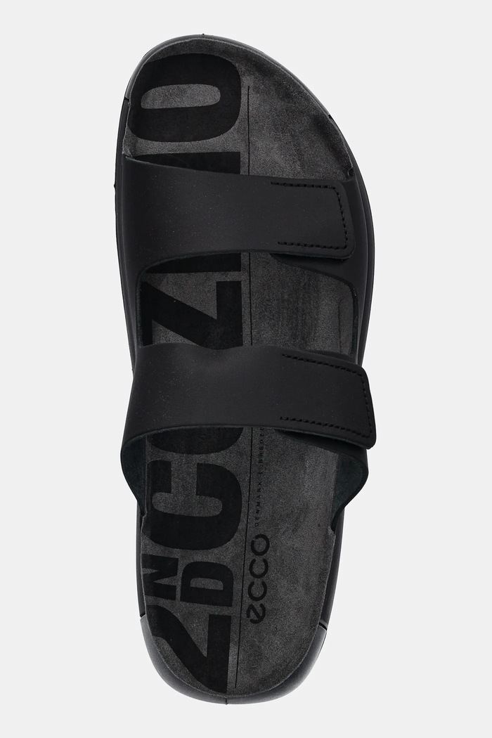 Ecco slapi de piele Cozmo 2-Strap negru 500904.01001