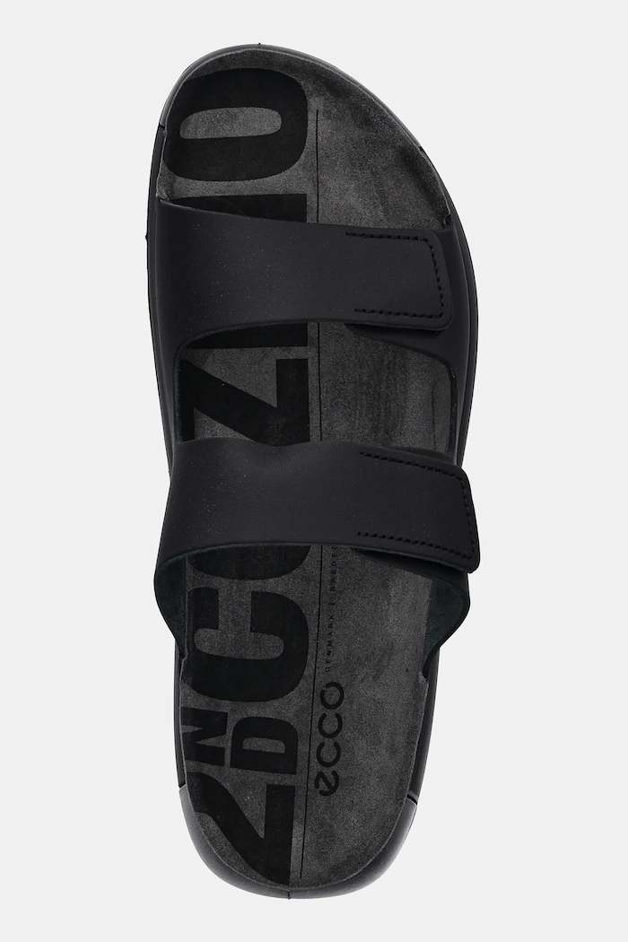 Ecco slapi de piele Cozmo 2-Strap negru 500904.01001