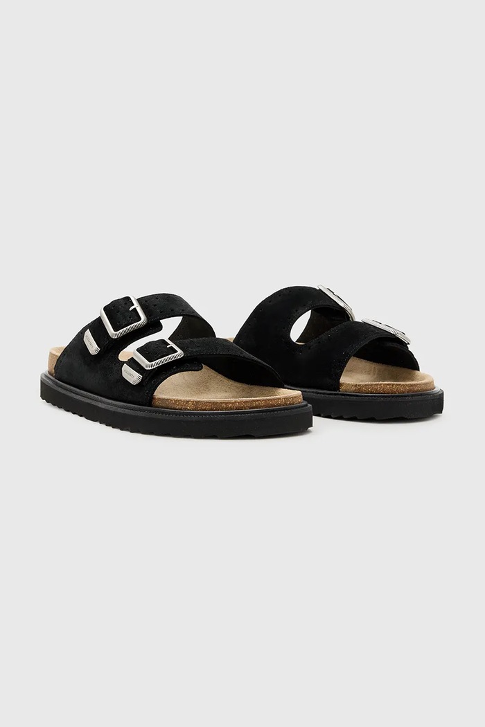 AllSaints Semišové pantofle AllSaints Randal Sandal M002FC.BLK černá SS25
