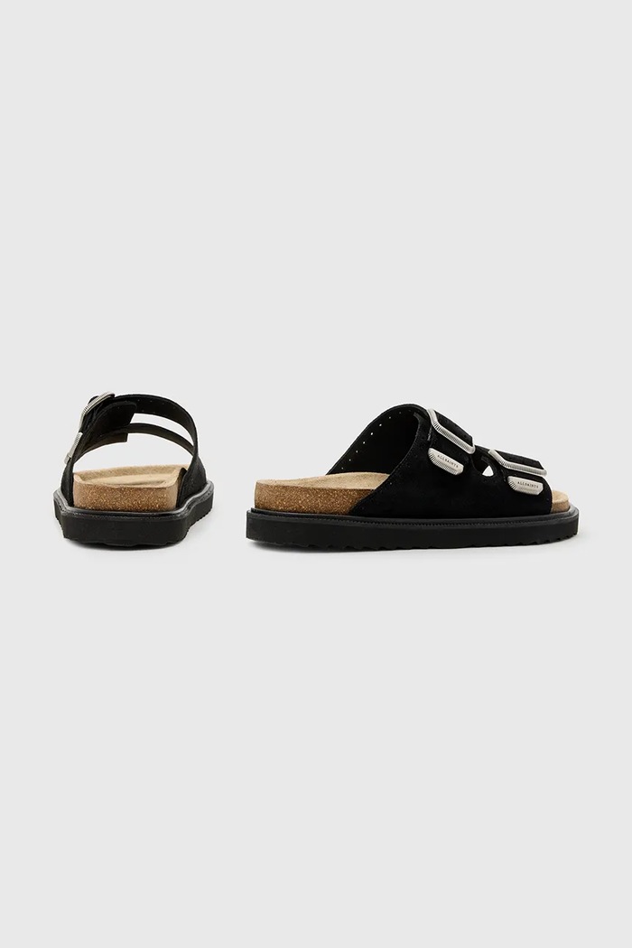 Boty AllSaints Semišové pantofle AllSaints Randal Sandal M002FC.BLK černá