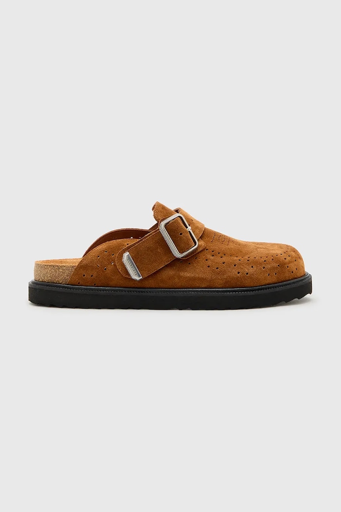 AllSaints Klapki zamszowe Randal Mule brązowy M003FC.TAN