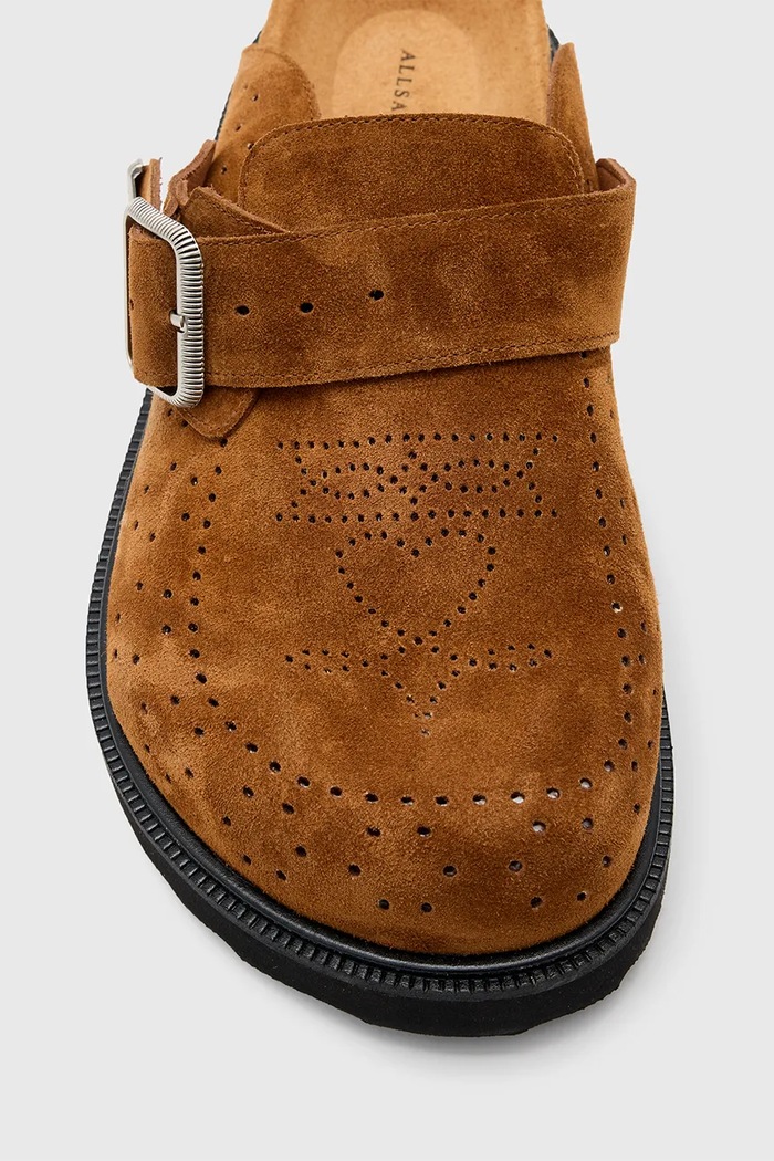 Klapki zamszowe Randal Mule AllSaints brązowy M003FC.TAN