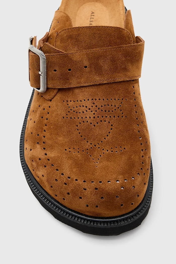 Klapki zamszowe Randal Mule AllSaints brązowy M003FC.TAN