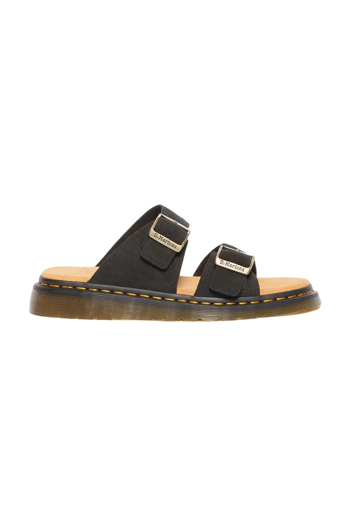 Semišové šľapky Dr. Martens Josef semišová koža čierna DM41082001