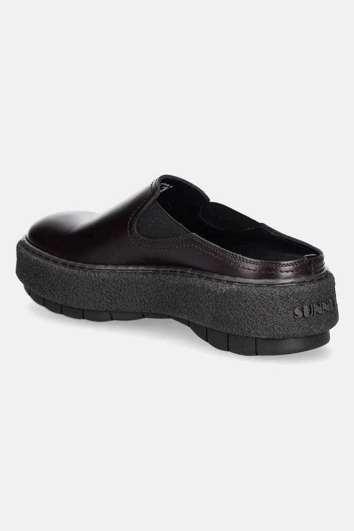 Scarpe Sunnei ciabatte slide in pelle CEMENTO SHOXFLS009.LTH073.0115 marrone