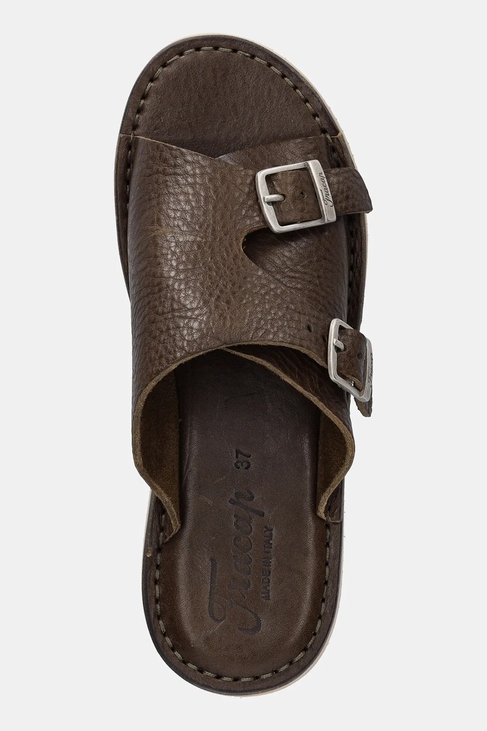 Kožené pantofle Fracap Sandals zelená D110