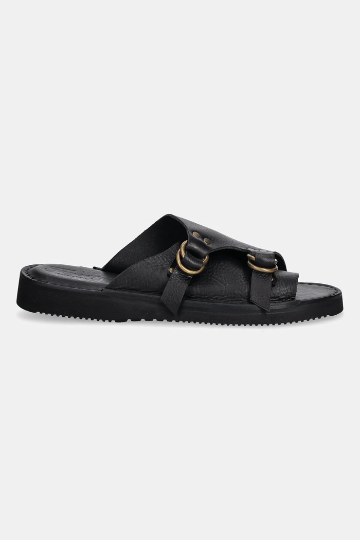Шкіряні шльопанці Fracap Sandals D110 чорний SS26
