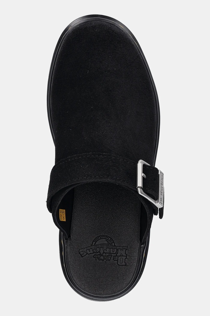 Παντόφλες σουέτ Dr. Martens Brookline Mule Mule μαύρο DM40666001