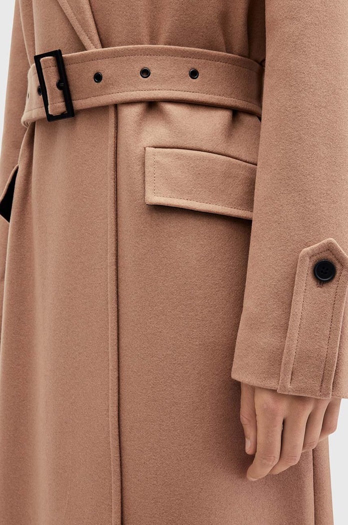 Дрехи Вълнено палто AllSaints AUGUSTA W058OA бежов
