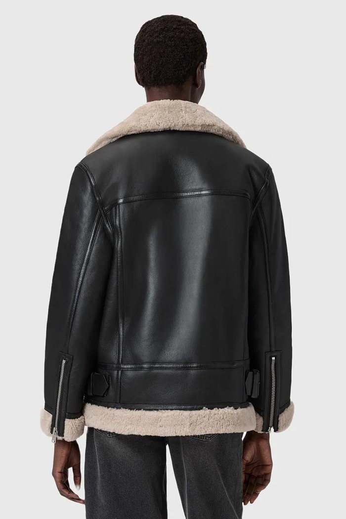 AllSaints kurtka skórzana SOLA W120LB czarny SS25