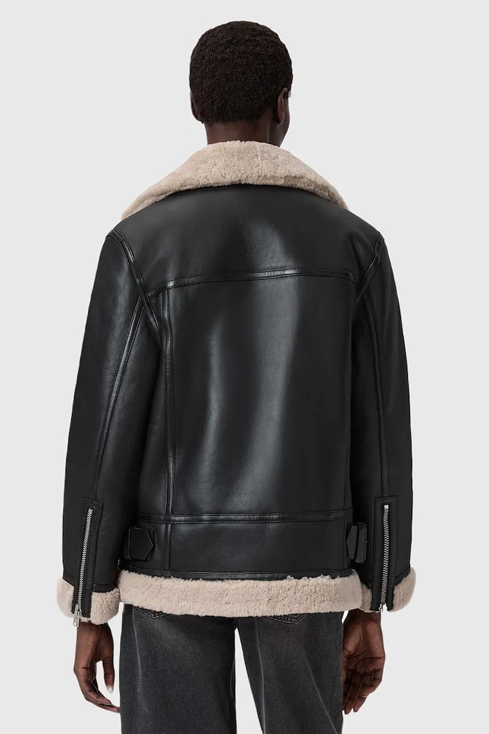 AllSaints kurtka skórzana SOLA W120LB czarny SS25