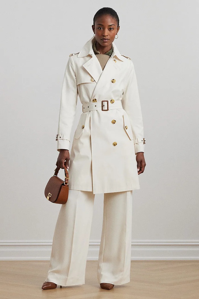 Trench kabát Lauren Ralph Lauren nezateplené béžová 297967122