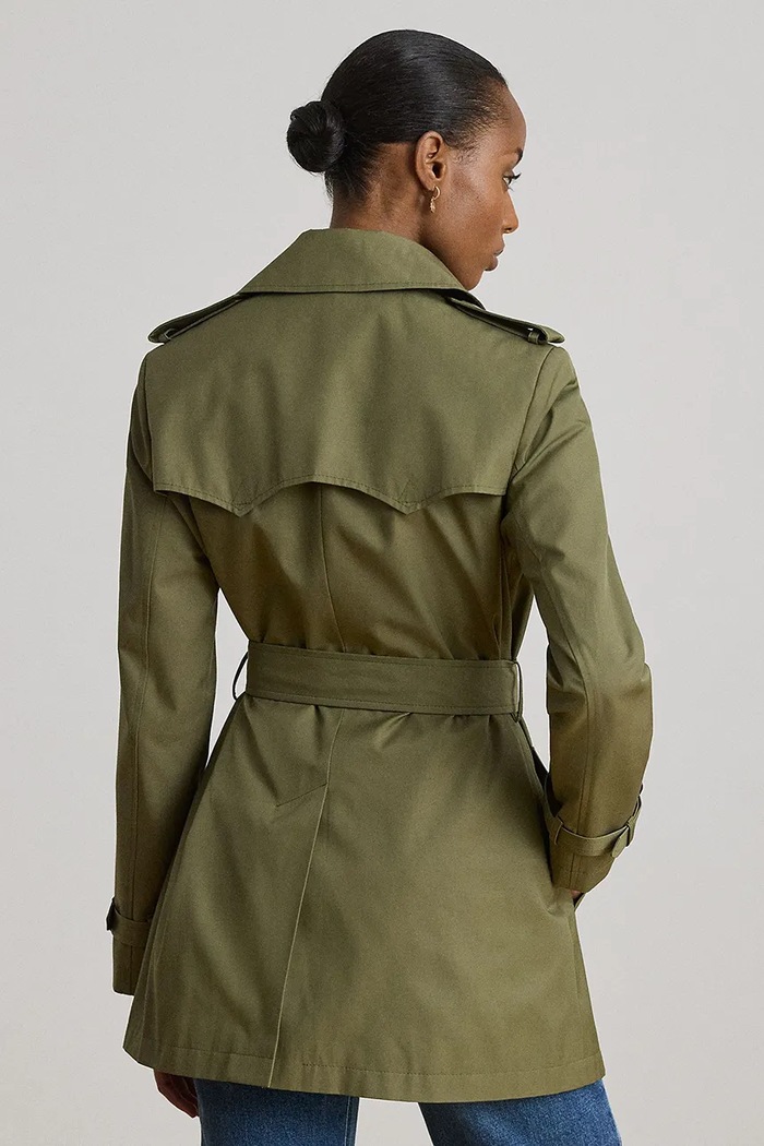 Lauren Ralph Lauren płaszcz damski z bawełną 297967126 zielony SS26