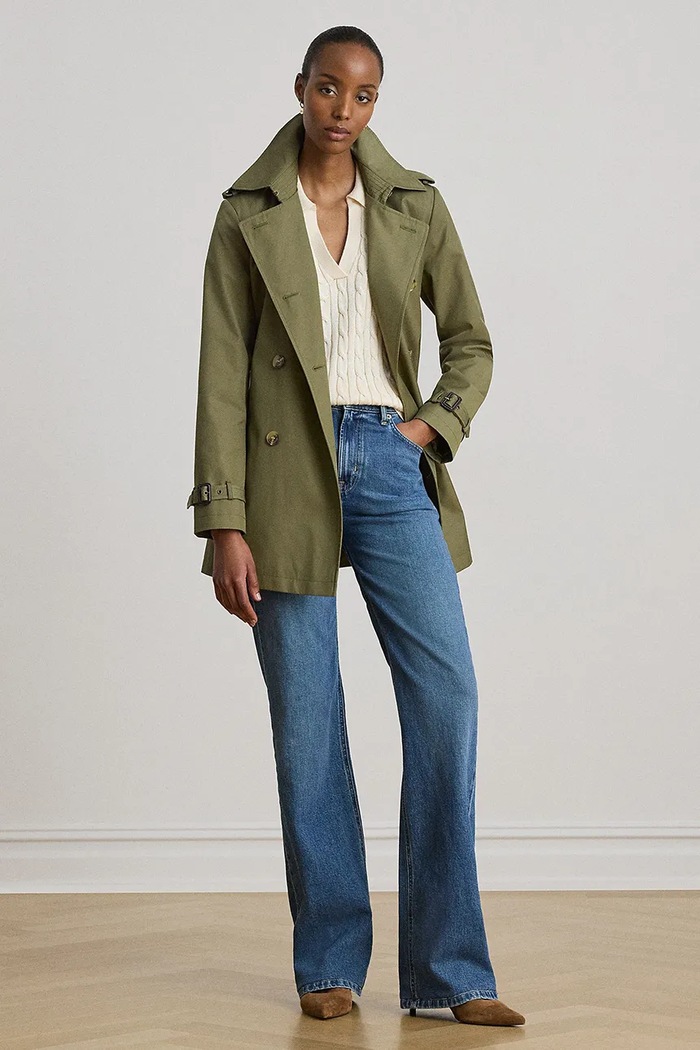 Odzież Lauren Ralph Lauren płaszcz damski z bawełną 297967126 zielony