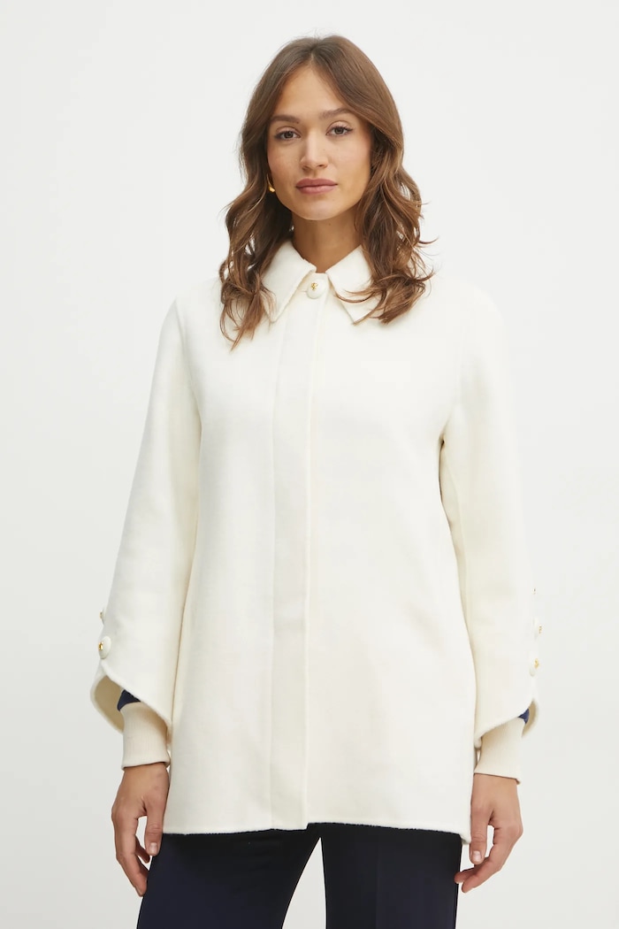 Luisa Spagnoli płaszcz wełniany 541645 beżowy