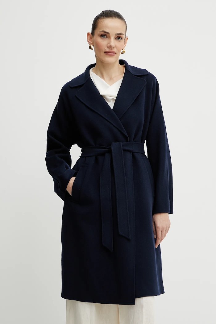 Vlněný kabát Weekend Max Mara námořnická modř 2515011011600