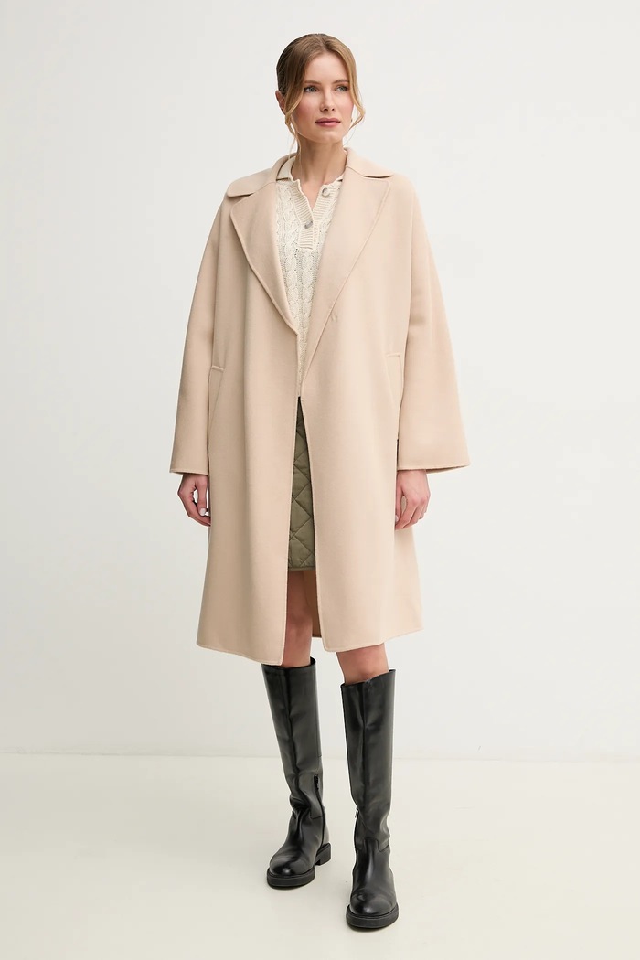 Vlněný kabát Weekend Max Mara Weekend Max Mara béžová 2515011011600