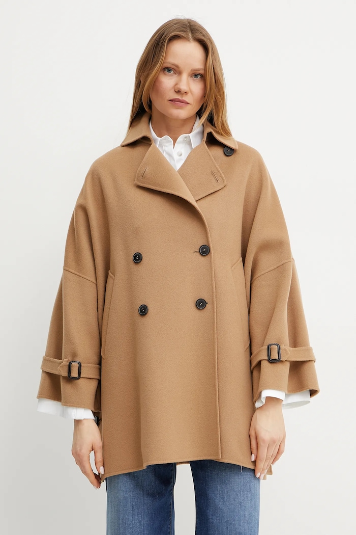 Weekend Max Mara Palton de lână maro 2515081011600