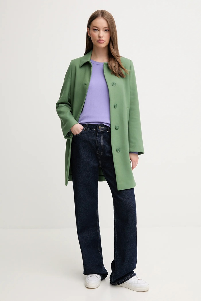 United Colors of Benetton płaszcz 2YEBDN07N zielony SS25
