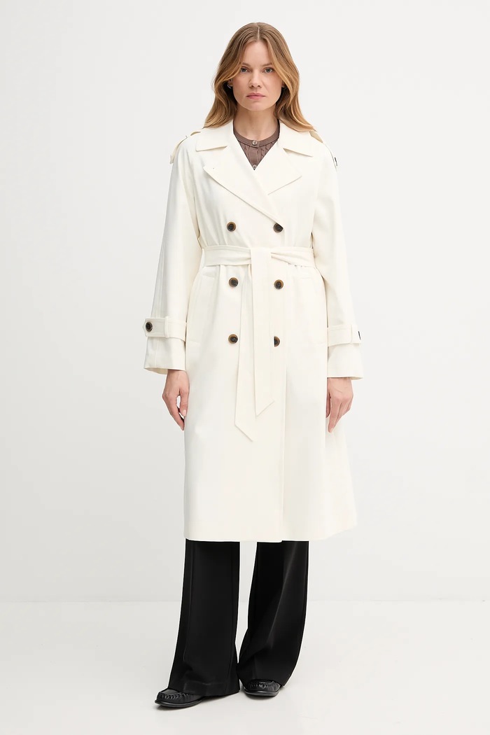 Dkny płaszcz nieocieplane beżowy DLEMPQ97