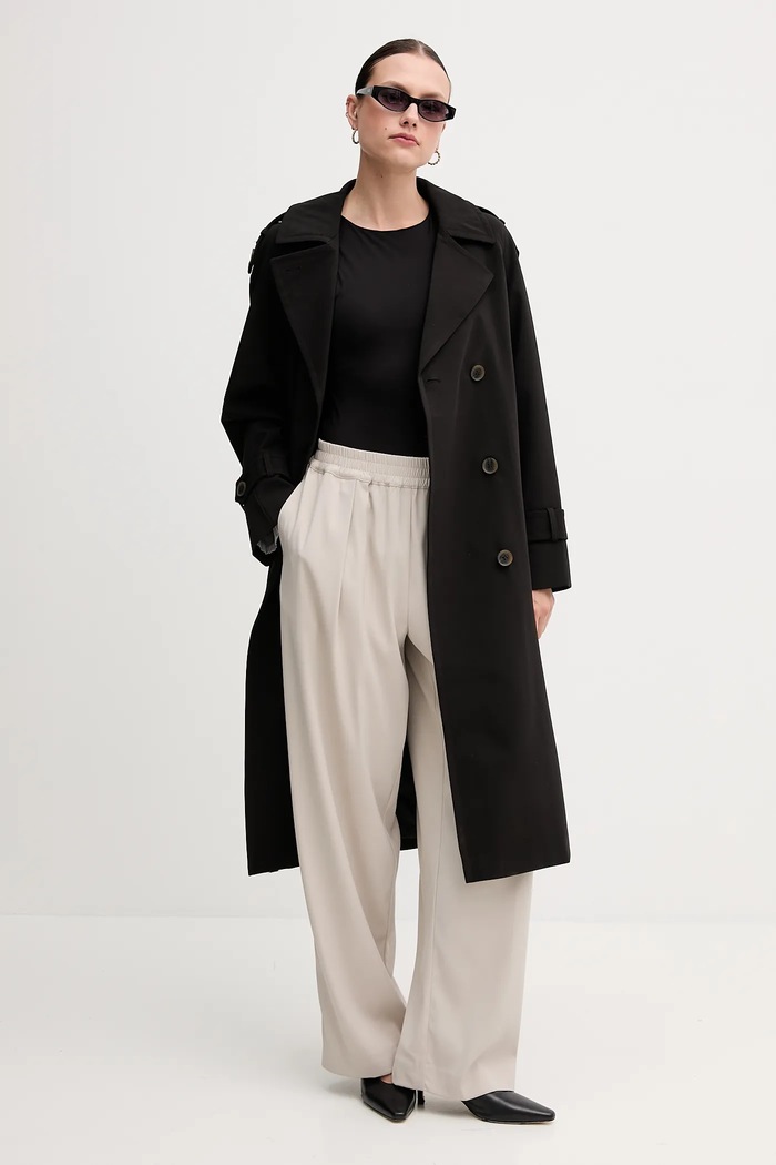 Dkny płaszcz DLEMPQ97 czarny SS26