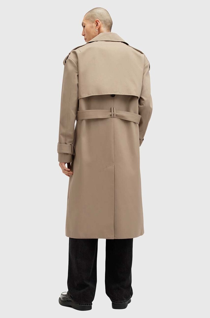 AllSaints trencz bawełniany SPENCER M009OZ beżowy