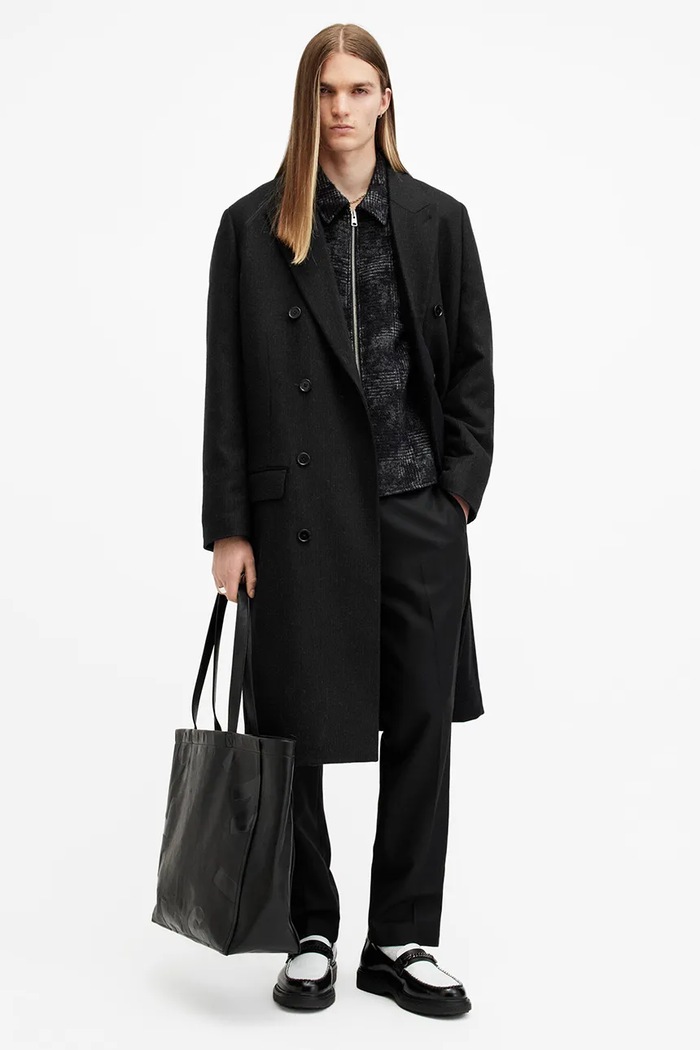Vlněný kabát AllSaints ARCADE M014OB