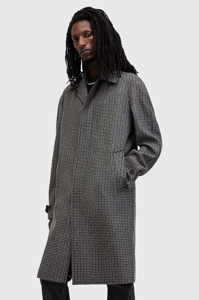 Μάλλινο παλτό AllSaints GOODMAN M017OB γκρί