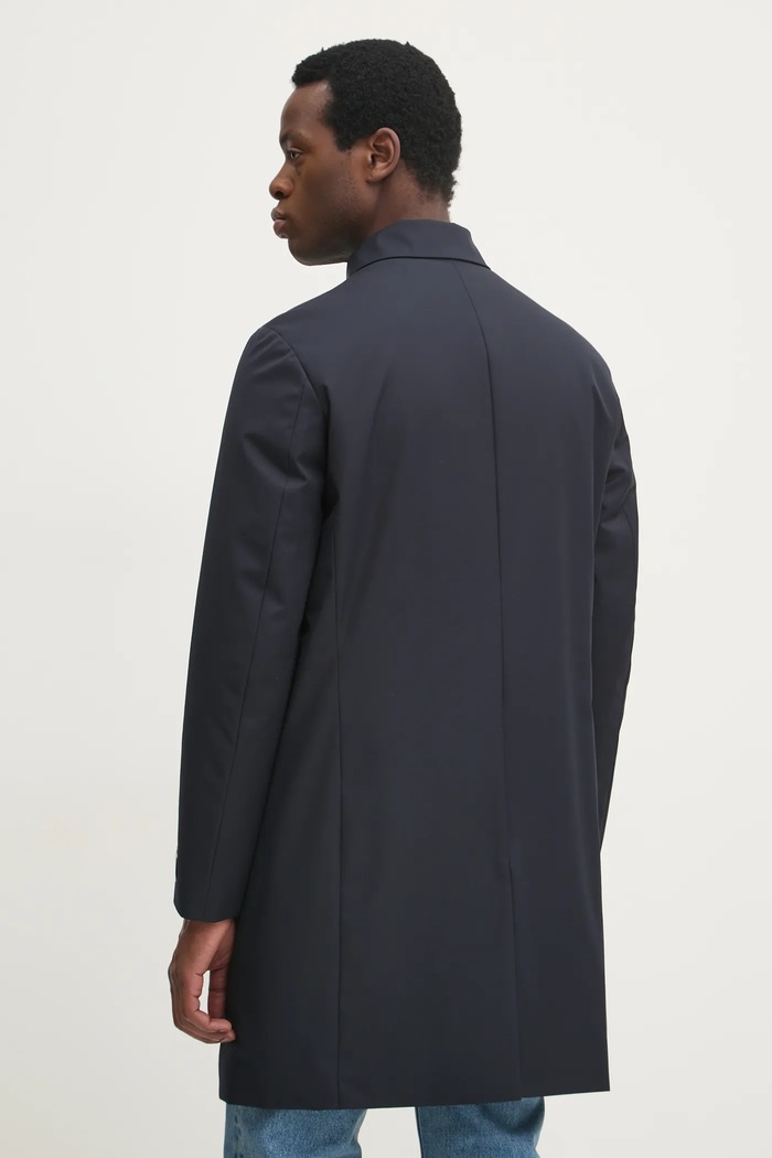 Vlněný kabát Calvin Klein K10K113956 námořnická modř SS25