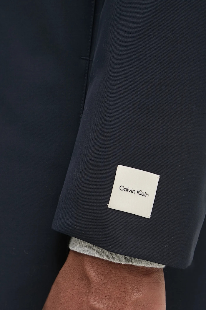 Vlněný kabát Calvin Klein K10K113956 námořnická modř