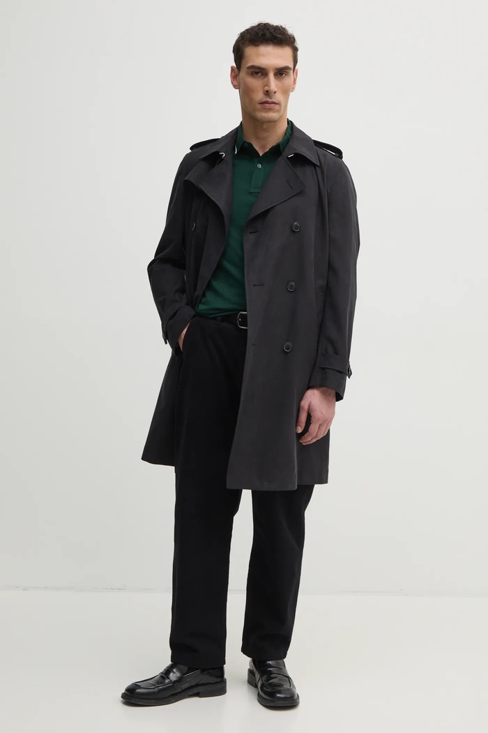 BOSS trencz 50534911 czarny SS25