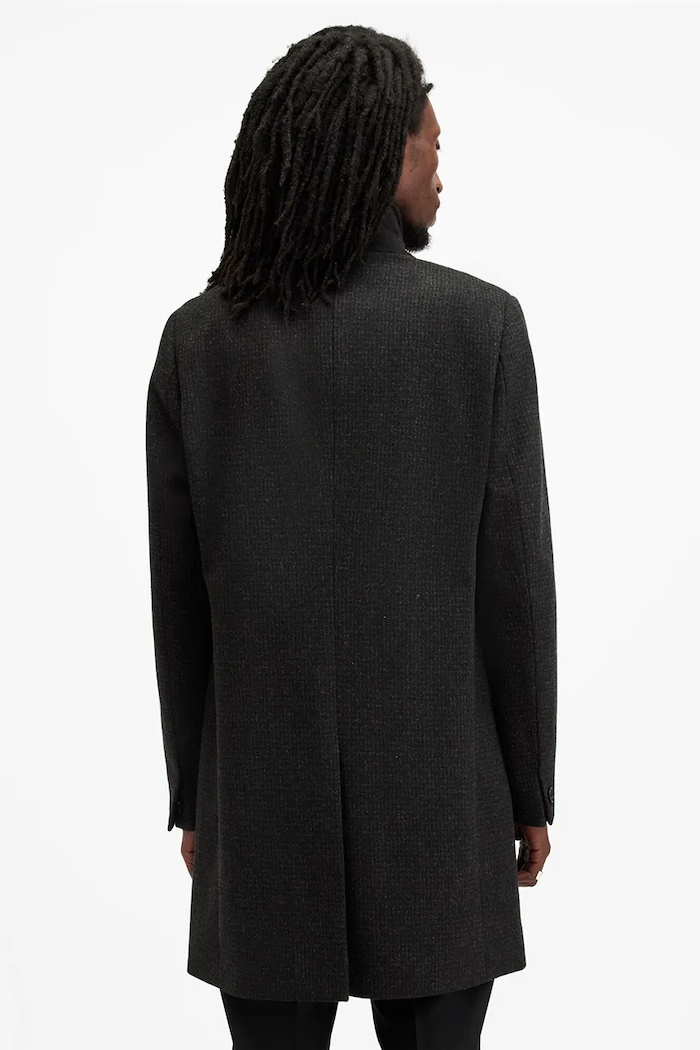 AllSaints kabát gyapjú keverékből WIXX M064OB fekete