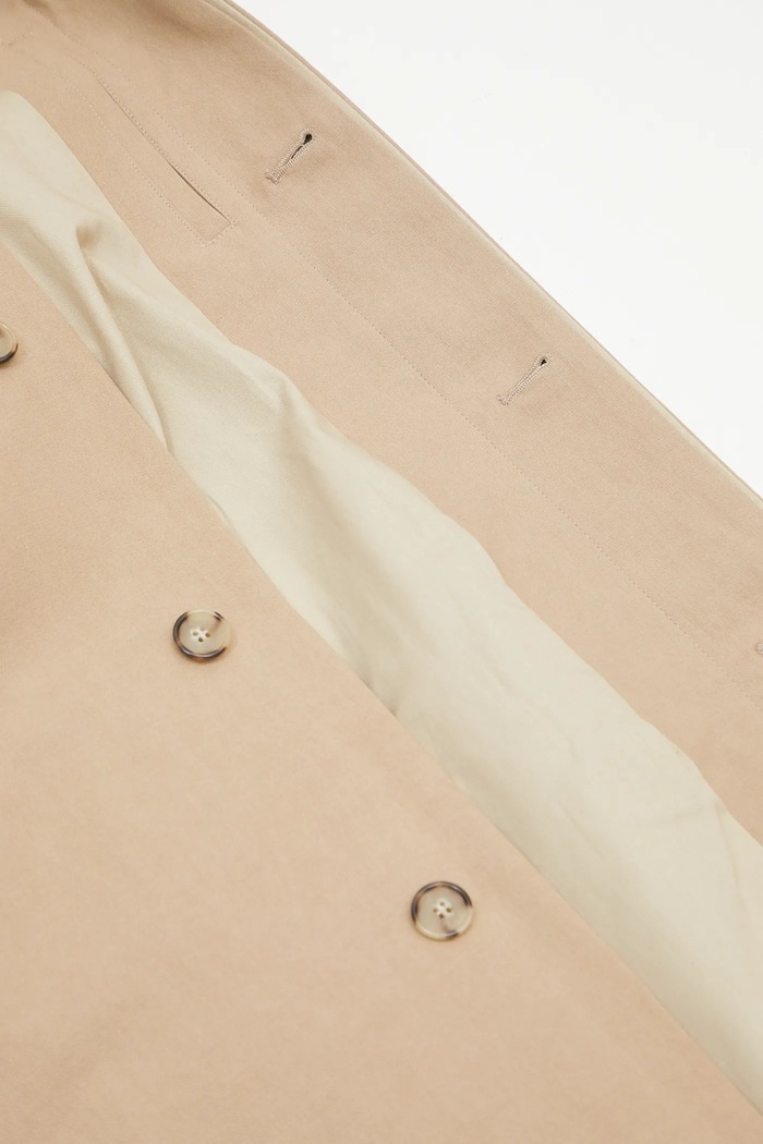 A.P.C. płaszcz z domieszką lnu Mac Edouard COGXT.M01549 beżowy