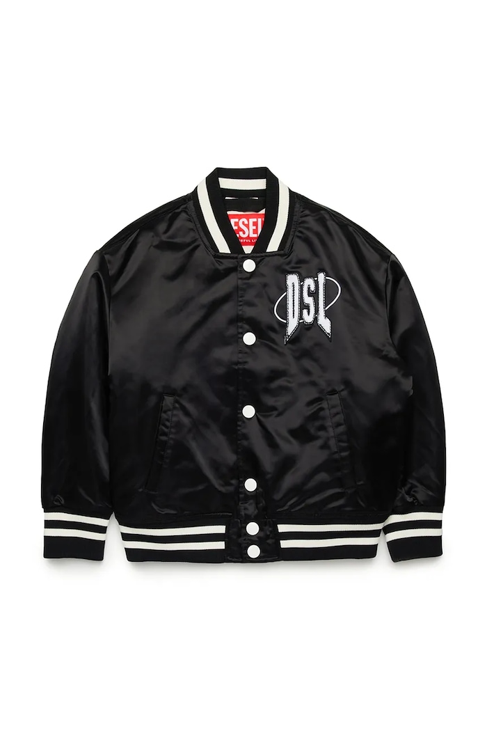 Dječja bomber jakna Diesel JSTART JACKET J02185 crna SS25