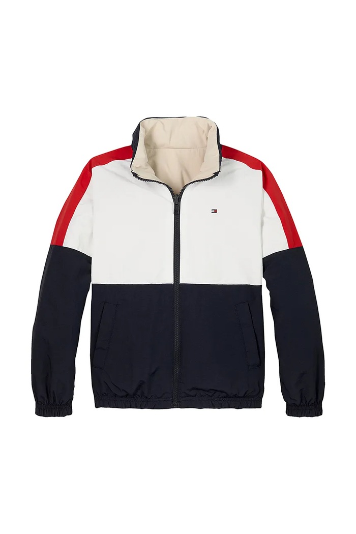 Παιδικό μπουφάν Tommy Hilfiger KB0KB09583.PPYA μπεζ SS25