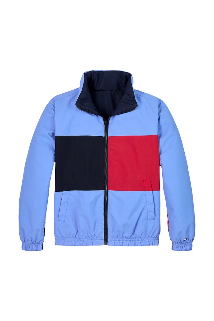 Dětská bunda Tommy Hilfiger KB0KB09583.PPYA modrá SS25