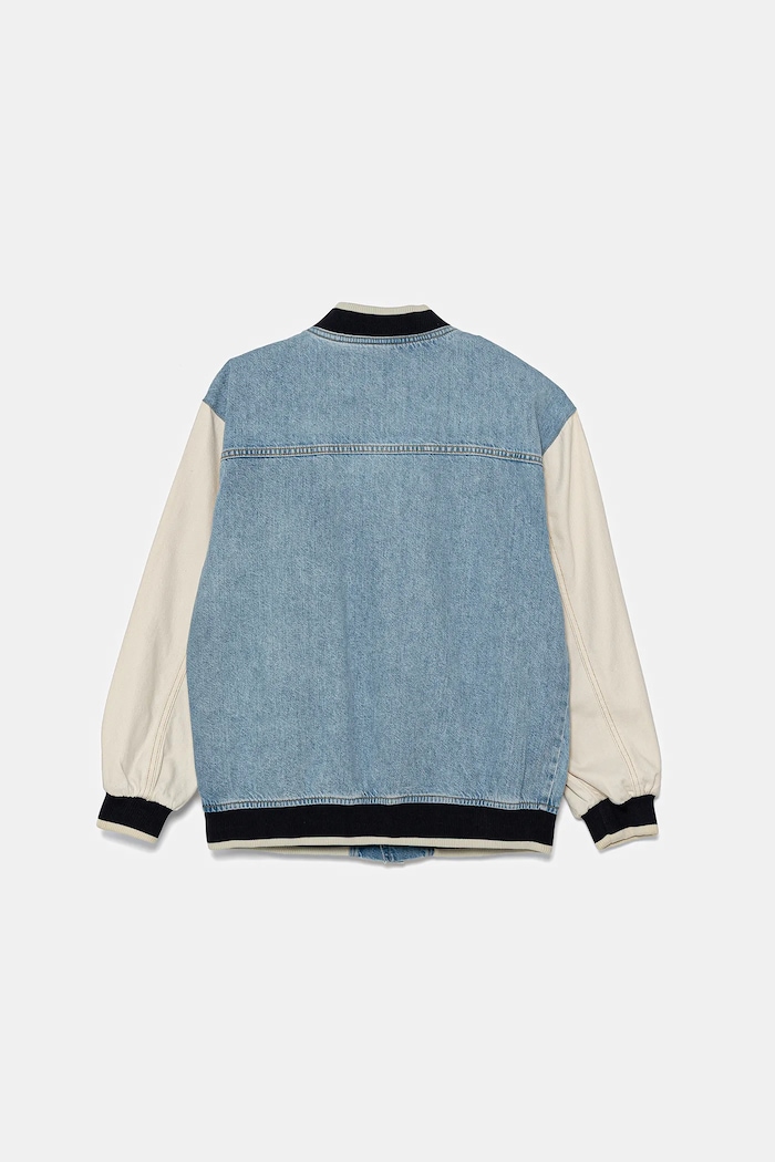 United Colors of Benetton kurtka bomber dziecięca 2R76CN069.G.Seasonal niebieski SS25