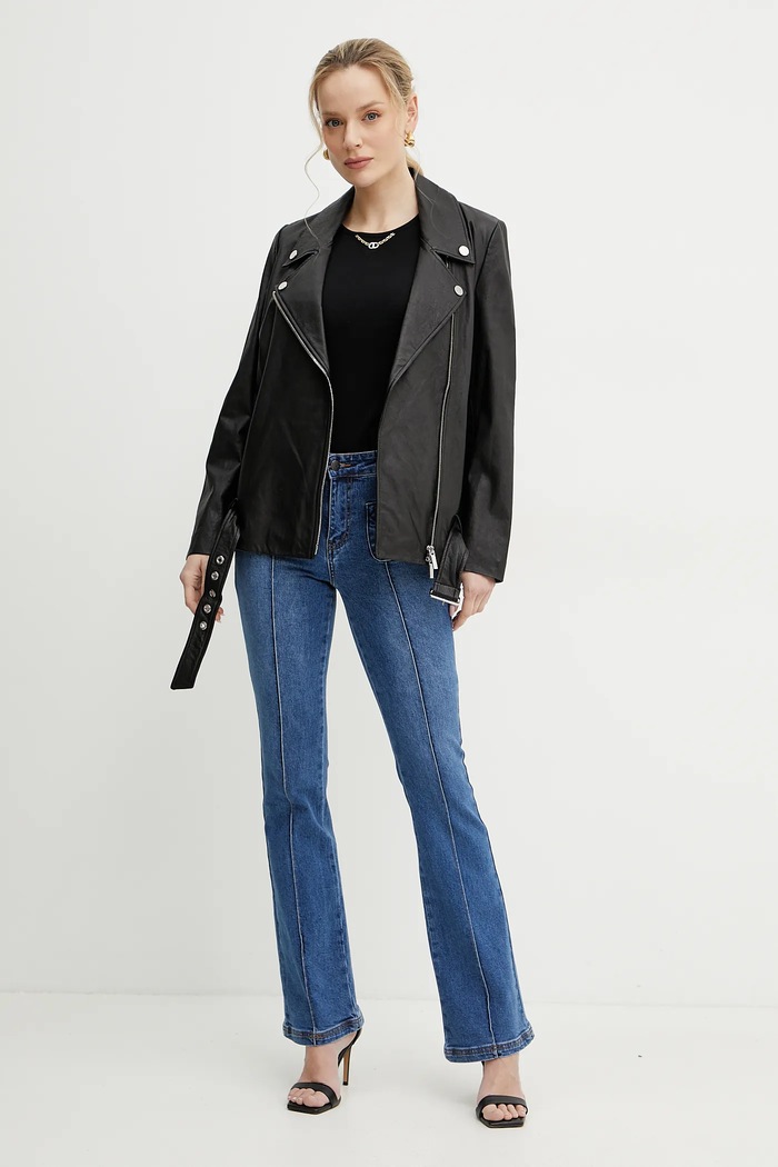 Kožna ramones jakna Armani Exchange XW000218.AF10854 crna SS25