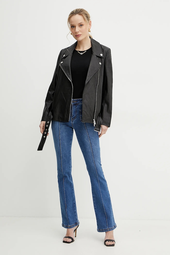Kožna ramones jakna Armani Exchange XW000218.AF10854 crna SS25