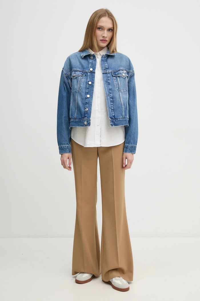 Džínová bunda Calvin Klein Jeans J20J224546 modrá SS25