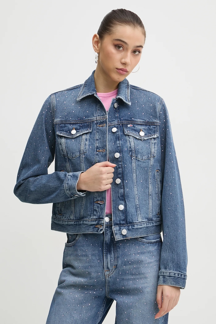 Tommy Jeans kurtka jeansowa bez kaptura niebieski DW0DW19781