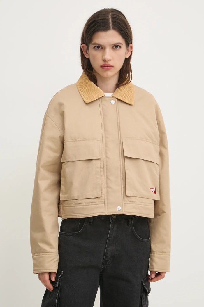 Bunda Tommy Jeans přechodné béžová DW0DW20544